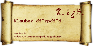 Klauber Árpád névjegykártya