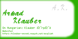 arpad klauber business card